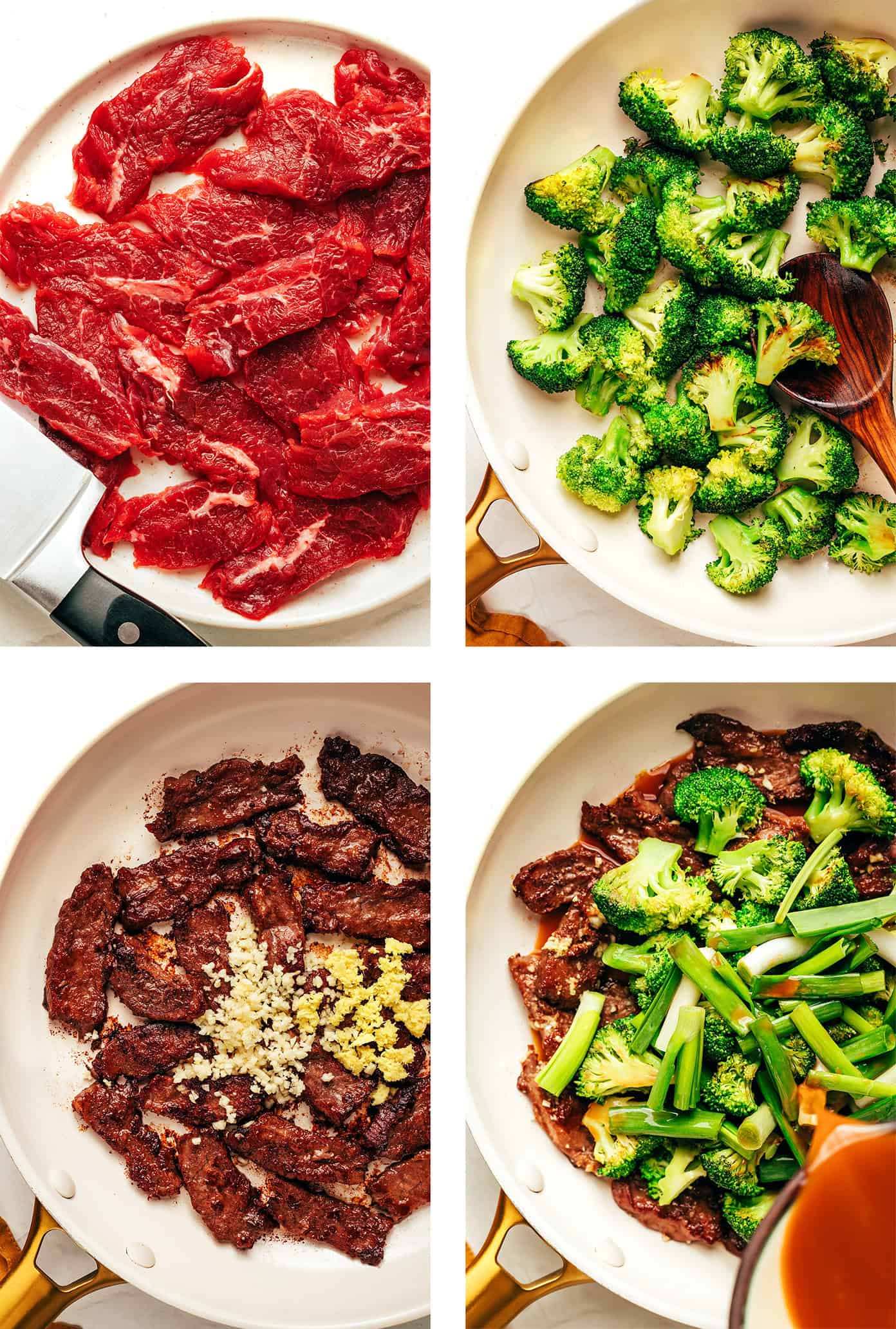 step by step photos showing how to make beef and broccoli