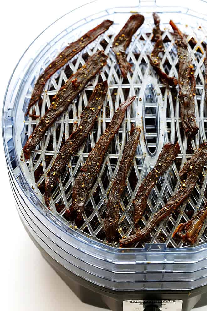 Seriously The BEST Beef Jerky Recipe -- easy to make at home, nice and savory and peppery, and SO delicious! | gimmesomeoven.com