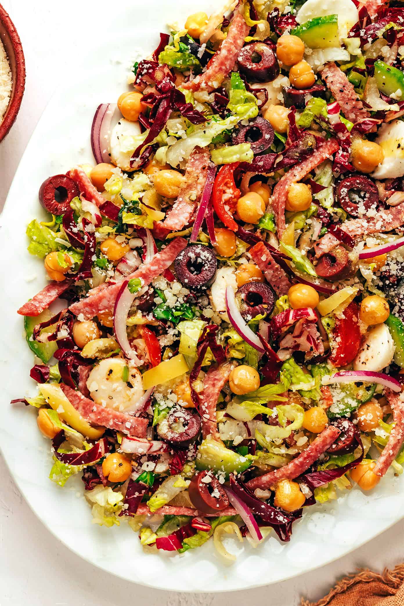 Italian Chopped Salad on a large serving plate