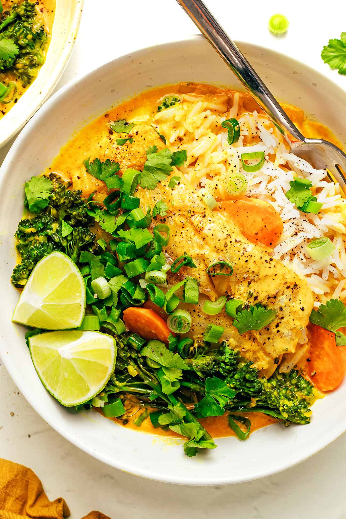 Thai Fish Curry in Bowl