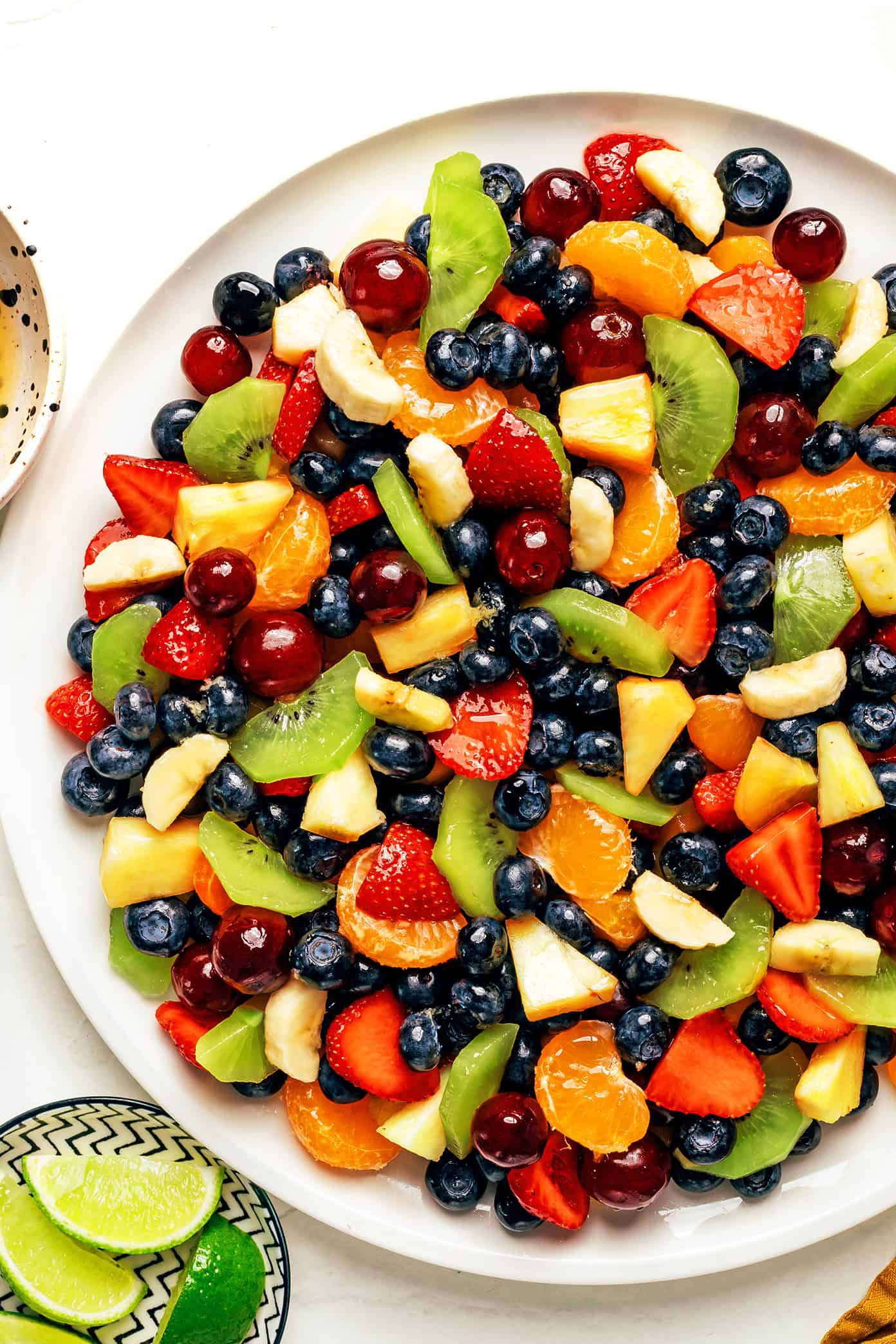 fruit salad with ginger lime dressing