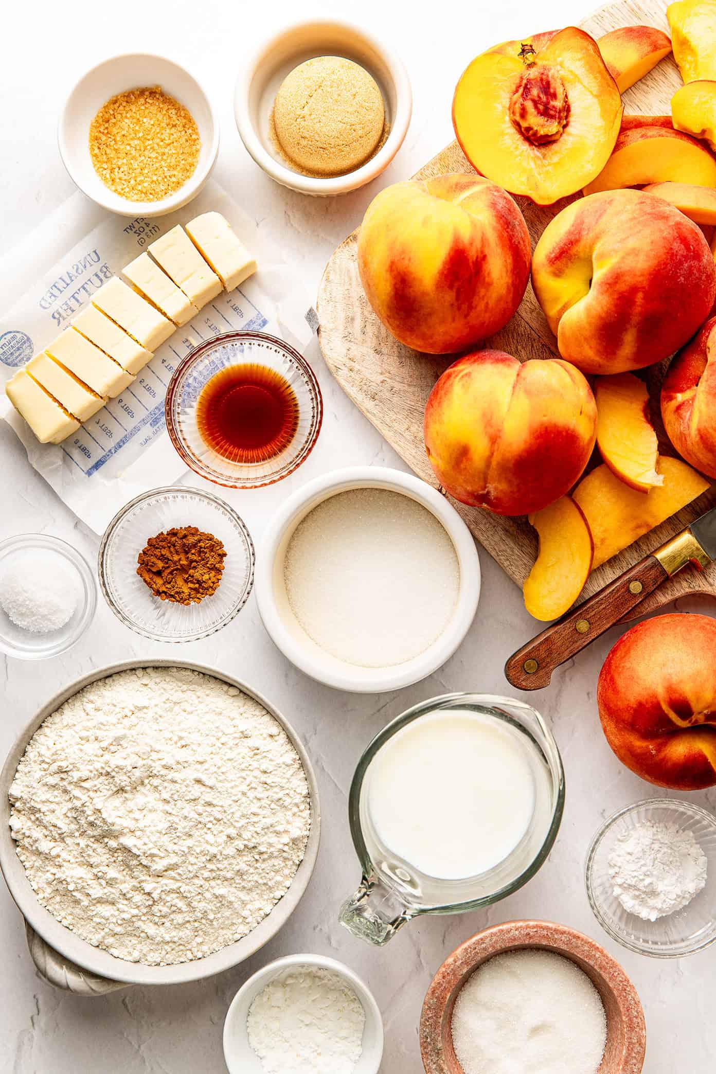 fresh peach cobbler ingredients