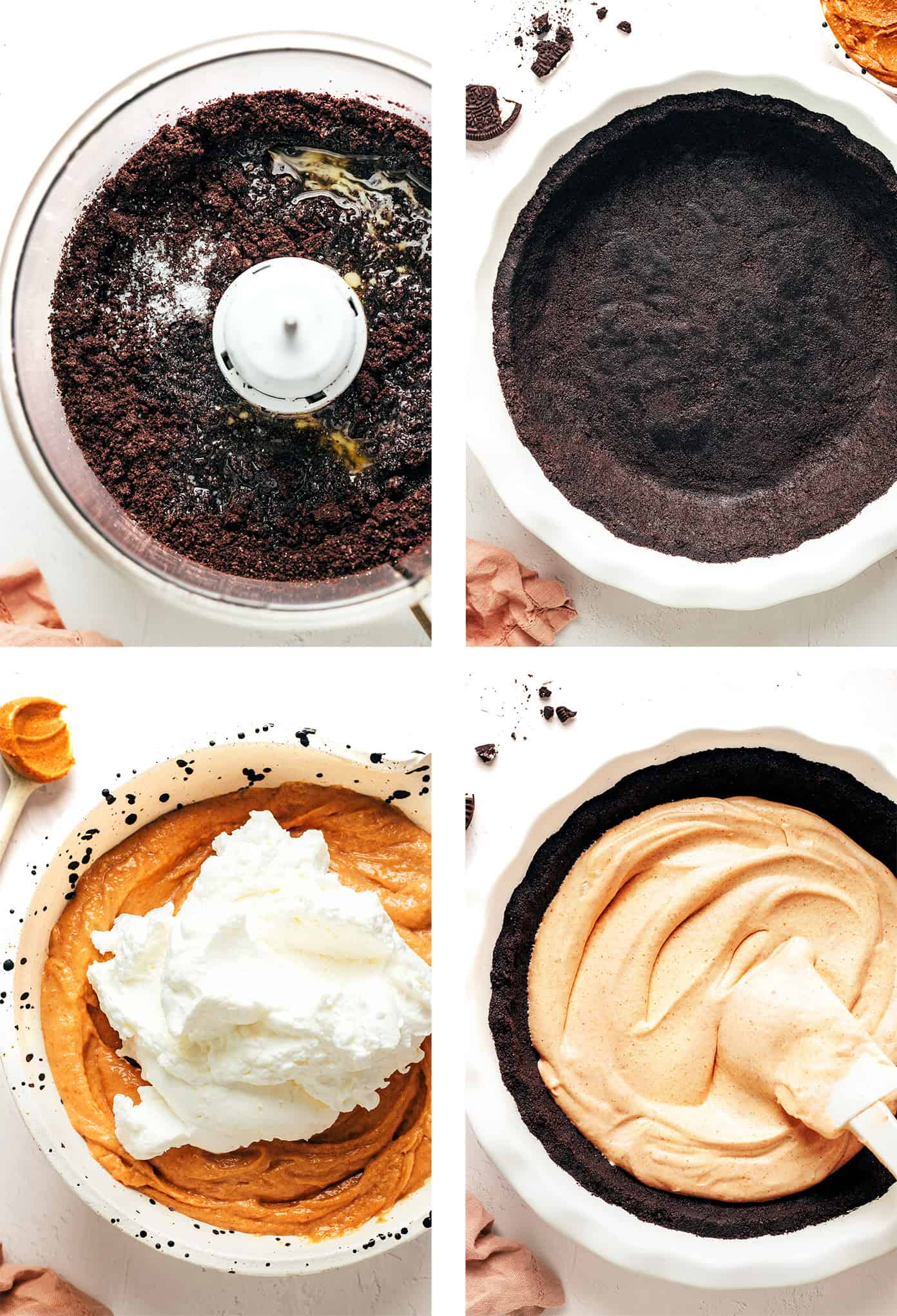 Step by step photos of how to make peanut butter pie