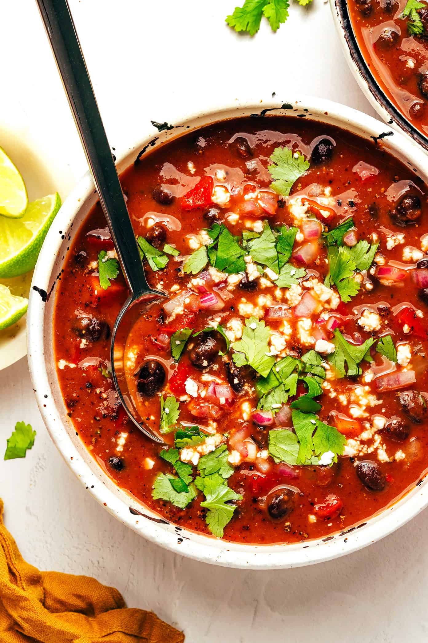 Vegetarian Black Bean Soup with Cilantro