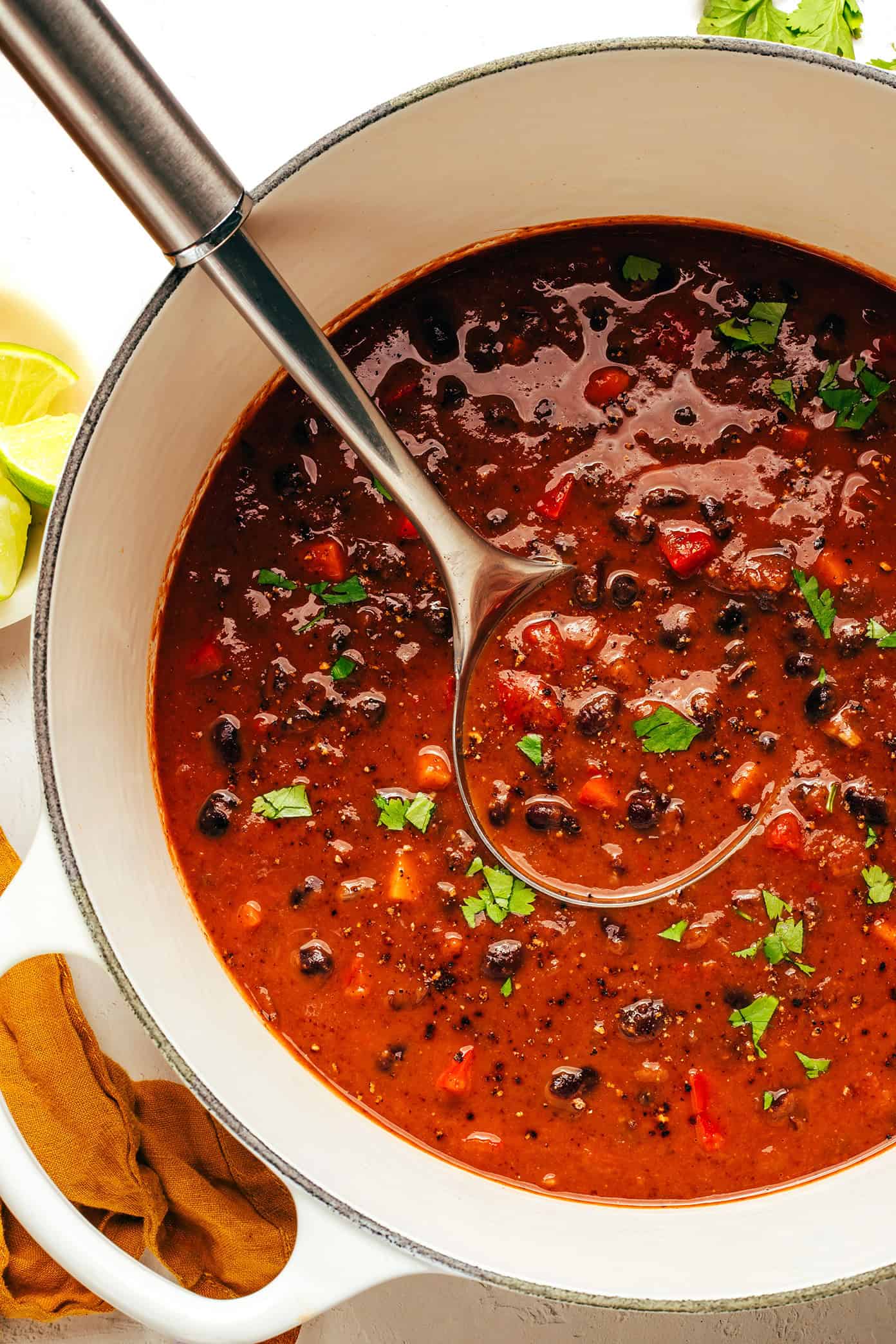 Easy Black Bean Soup in Pot
