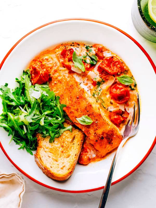Salmon with Burst Tomato Sauce