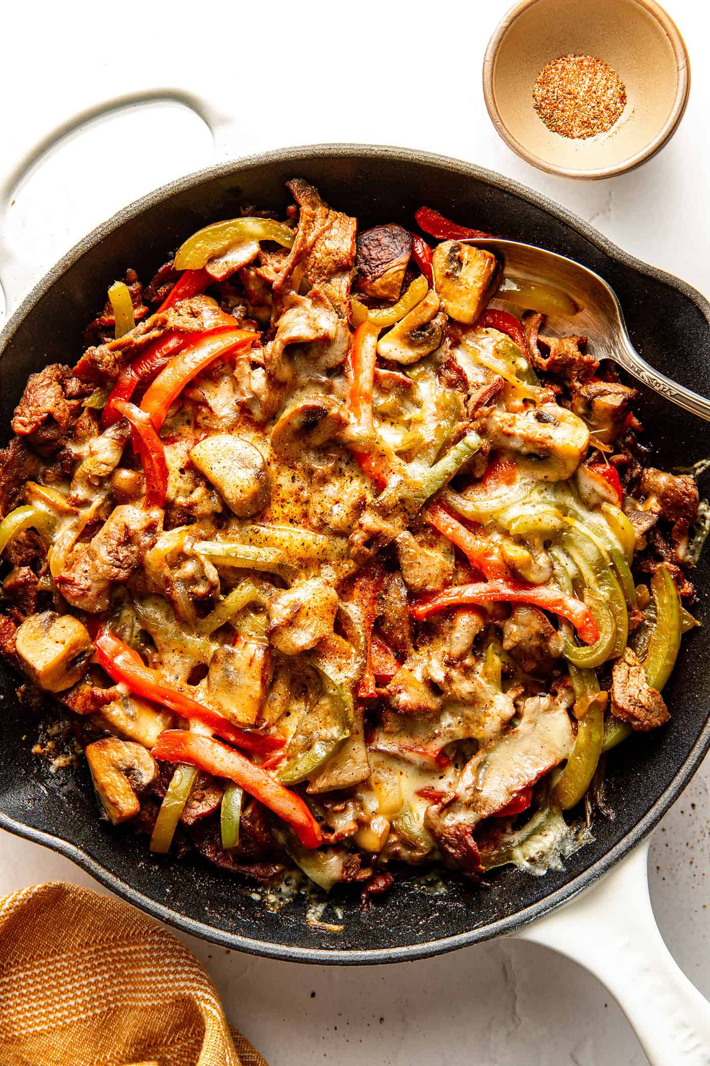 Zesty Philly Cheesesteak Skillet from Gimme Some Oven